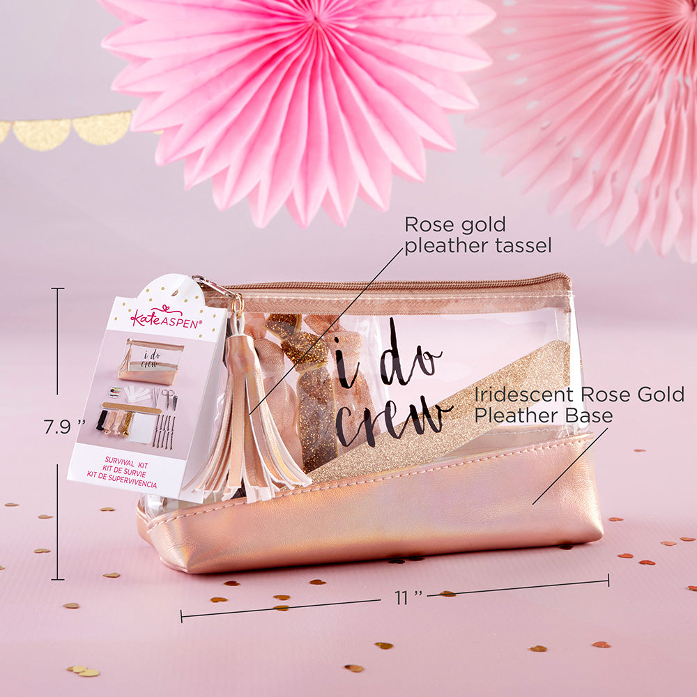 I Do Crew Clear & Rose Gold Bag Survival Kit