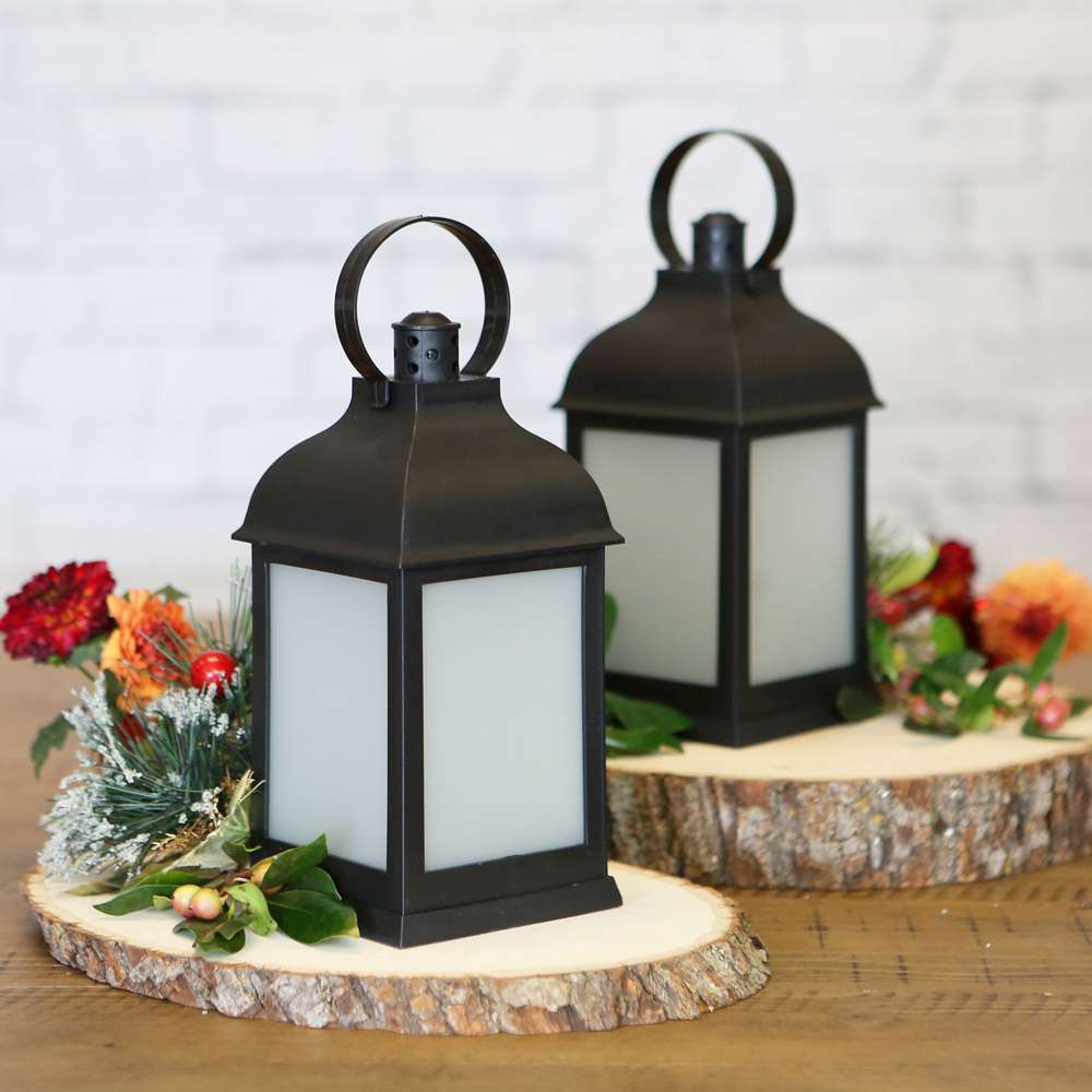 LED Vintage Decorative Black Lantern - Marrakesh (Set of 2) Alternate Image 5, Kate Aspen | Lantern