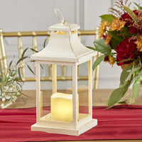 Thumbnail for LED Vintage Decorative Ivory Lantern - Hampton Main Image, Kate Aspen | Lanterns