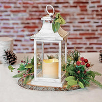 Thumbnail for LED Vintage Decorative Ivory Lantern - Hampton Alternate Image 4, Kate Aspen | Lanterns