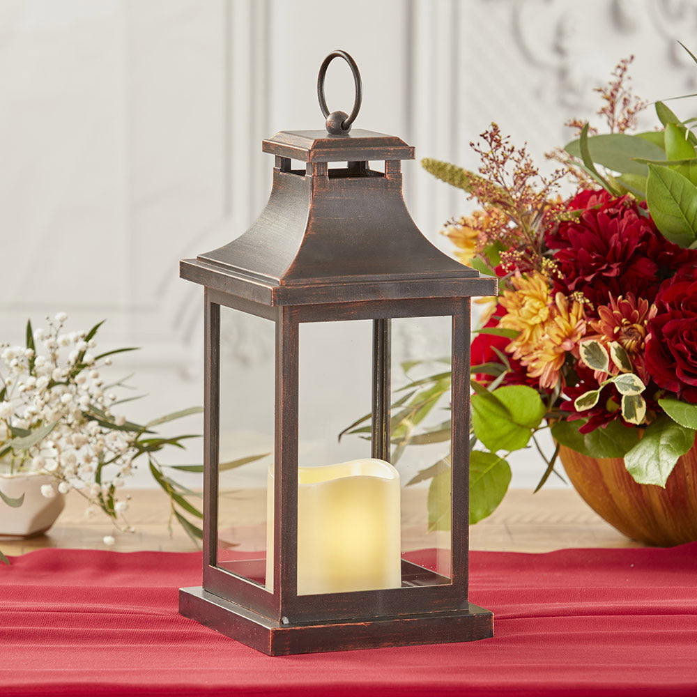 LED Vintage Decorative Copper Lantern - Hampton Main Image, Kate Aspen | Lanterns