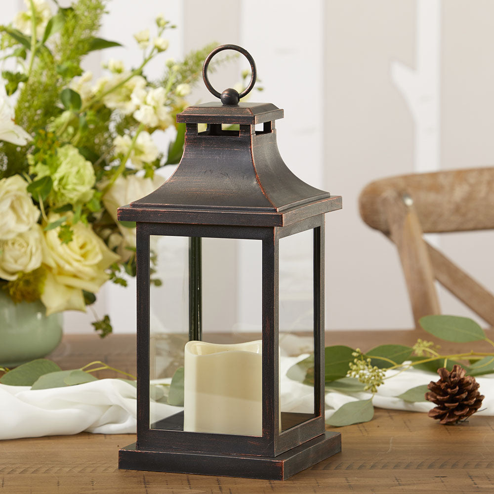 LED Vintage Decorative Copper Lantern - Hampton Alternate Image 3, Kate Aspen | Lanterns