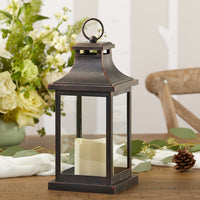 Thumbnail for LED Vintage Decorative Copper Lantern - Hampton Alternate Image 3, Kate Aspen | Lanterns