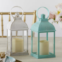 Thumbnail for LED Vintage Decorative Blue Lantern - Marrakesh (Set of 2) Alternate Image 2, Kate Aspen | Lantern