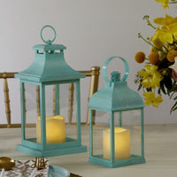 Thumbnail for LED Vintage Decorative Blue Lantern - Marrakesh (Set of 2) Alternate Image 4, Kate Aspen | Lantern