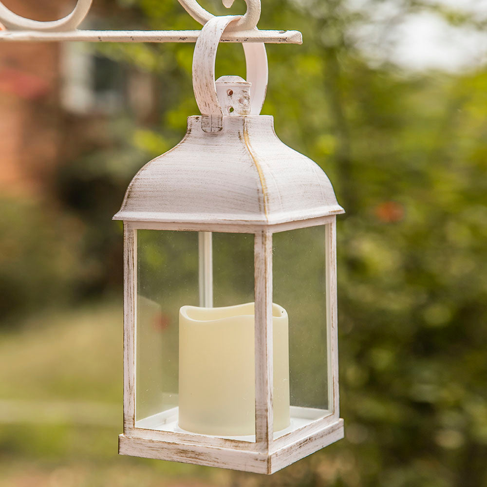 LED Vintage Decorative White Lantern - Marrakesh (Set of 2) Alternate Image 2, Kate Aspen | Lanterns