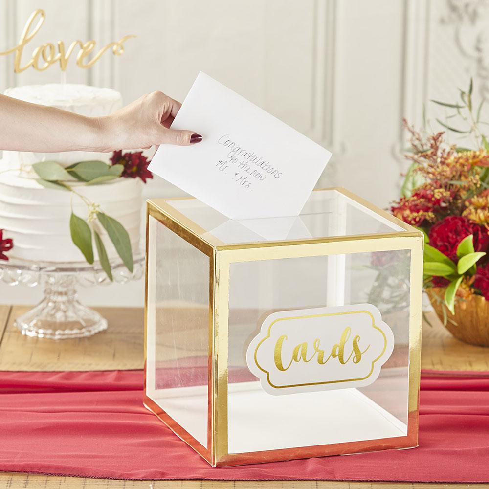 Gold Frame Collapsible Acrylic Card Box Alternate Image 4, Kate Aspen | Card Box