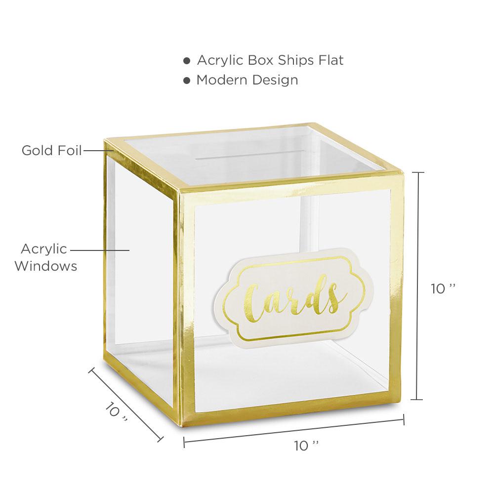 Gold Frame Collapsible Acrylic Card Box Alternate Image 6, Kate Aspen | Card Box