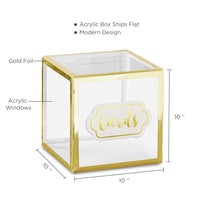 Thumbnail for Gold Frame Collapsible Acrylic Card Box Alternate Image 6, Kate Aspen | Card Box