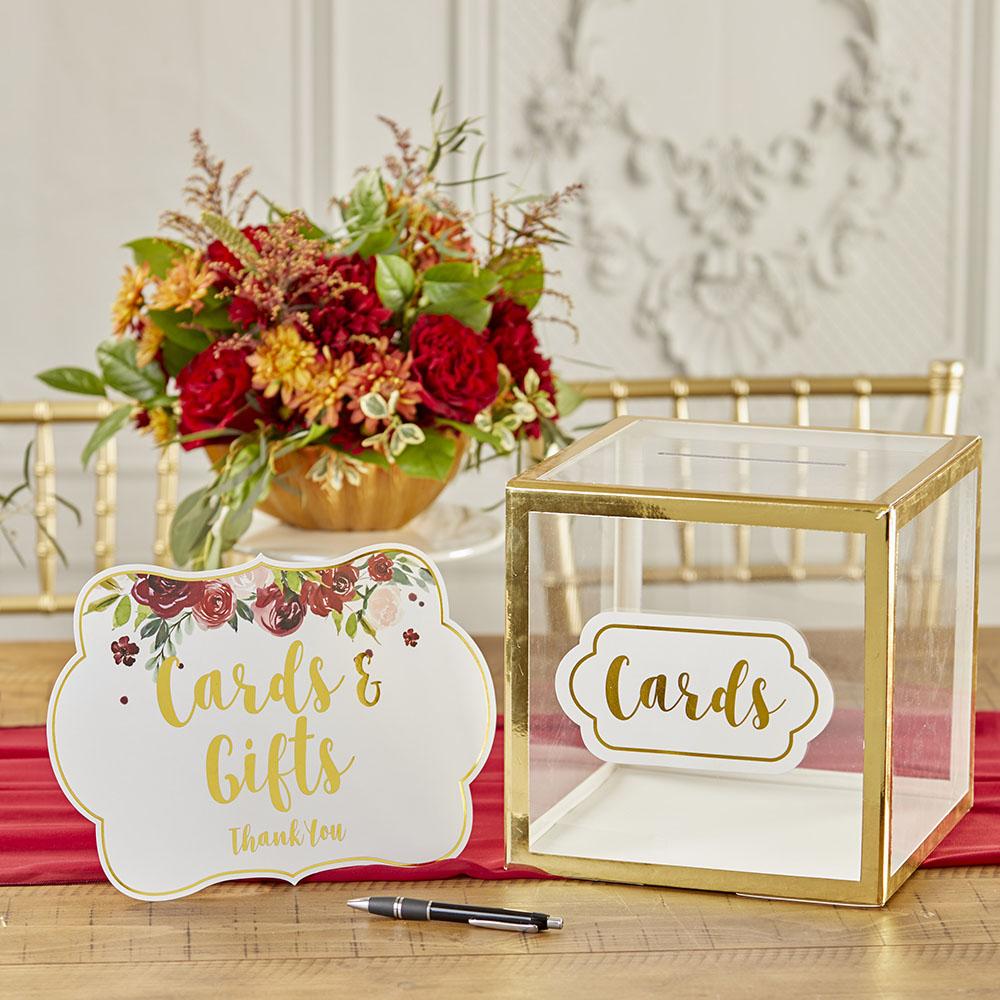 Gold Frame Collapsible Acrylic Card Box Kate Aspen