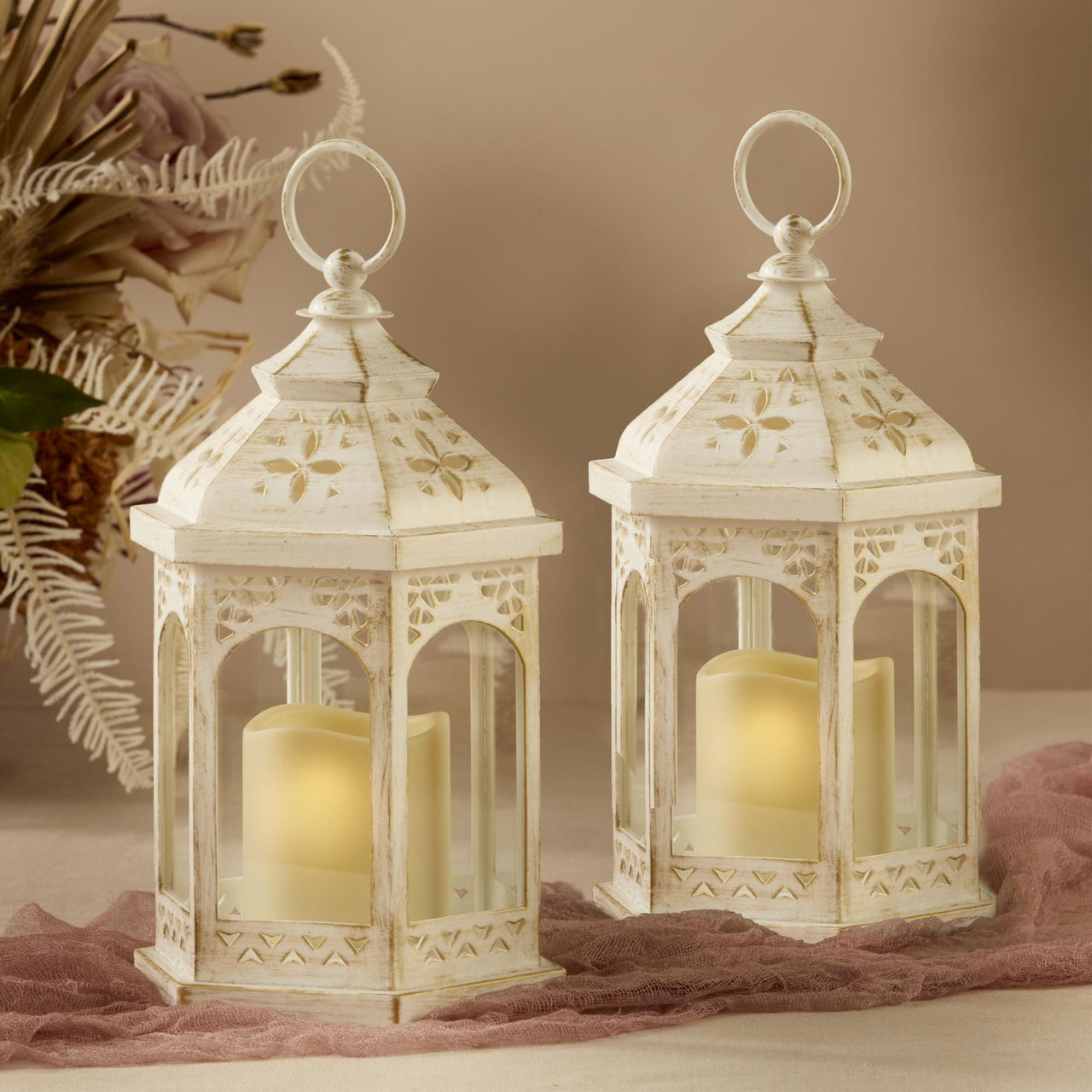 White Hexagon Mini Lantern (Set of 6)