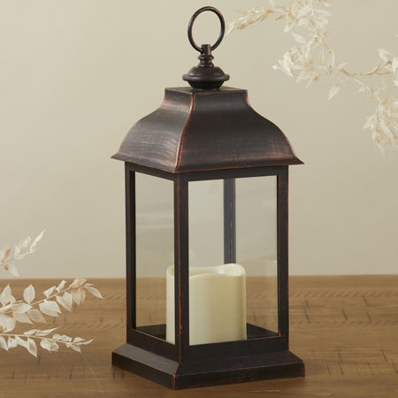 LED Vintage Decorative Copper Lantern - Manchester Main Image, Kate Aspen | Lantern
