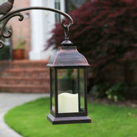 Thumbnail for LED Vintage Decorative Copper Lantern - Manchester Alternate Image 4, Kate Aspen | Lantern