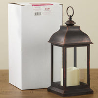 Thumbnail for LED Vintage Decorative Copper Lantern - Manchester Alternate Image 5, Kate Aspen | Lantern