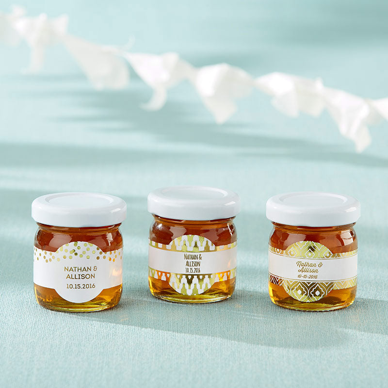 Personalized Honey Jar - Gold Foil (Set of 12)