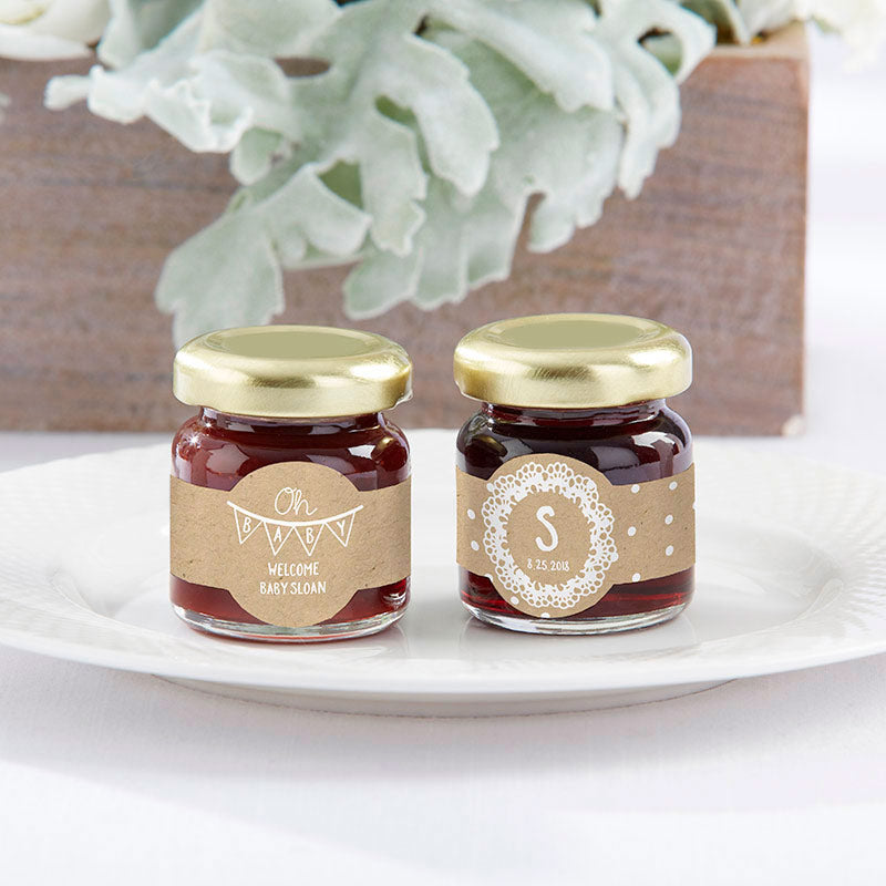 Personalized Strawberry Jam - Rustic Charm Baby Shower (Set of 12)
