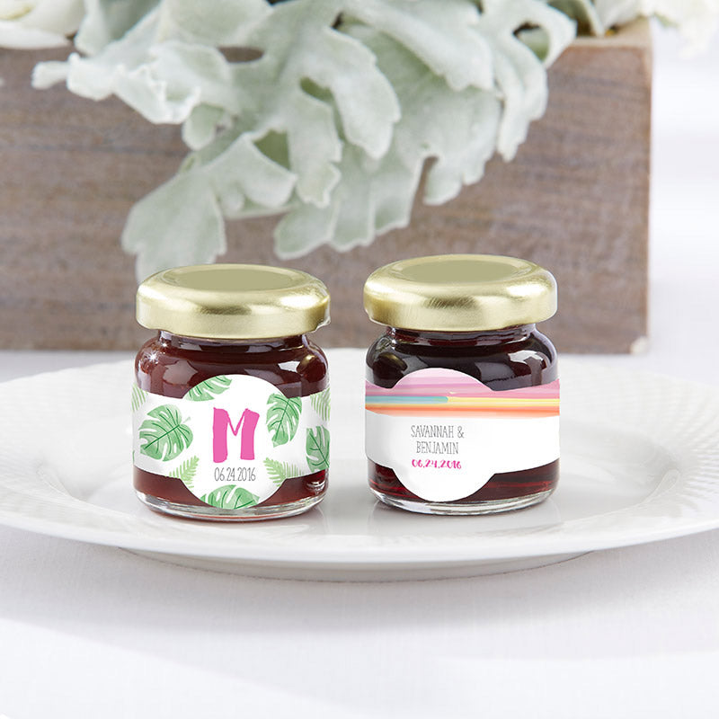 Personalized Strawberry Jam - Pineapples & Palms (Set of 12)