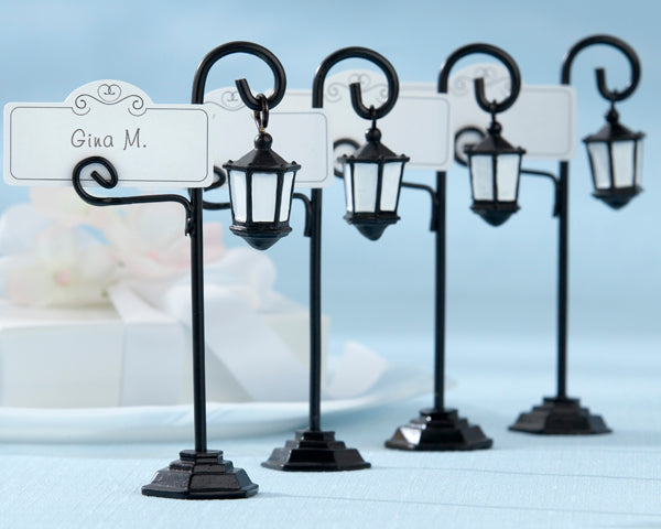 Bourbon Street Streetlight Place Card Holder with Coordinating Place Cards (Set of 4)