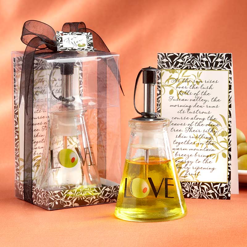 Olive You! Glass LOVE Oil Bottle in Signature Tuscan Box