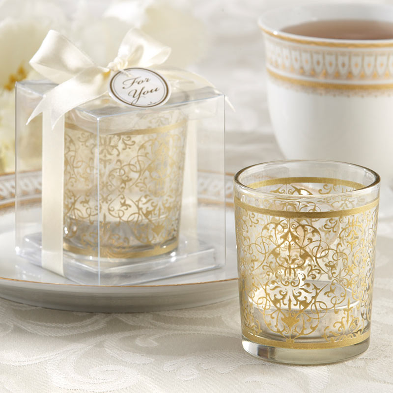 Golden Renaissance Glass Tea Light Holder (Set of 4)