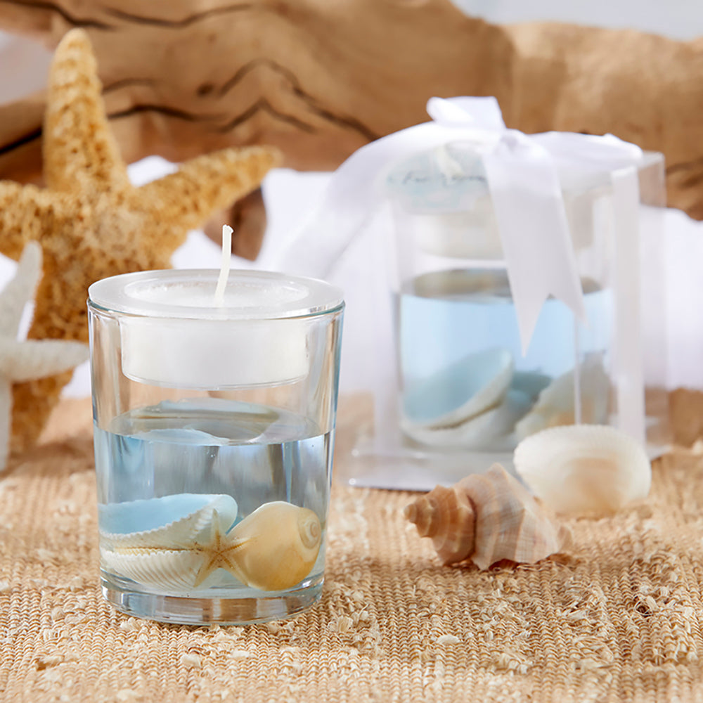 Seashell Gel Tea Light Holder Main Image, Kate Aspen | Candles & Votives