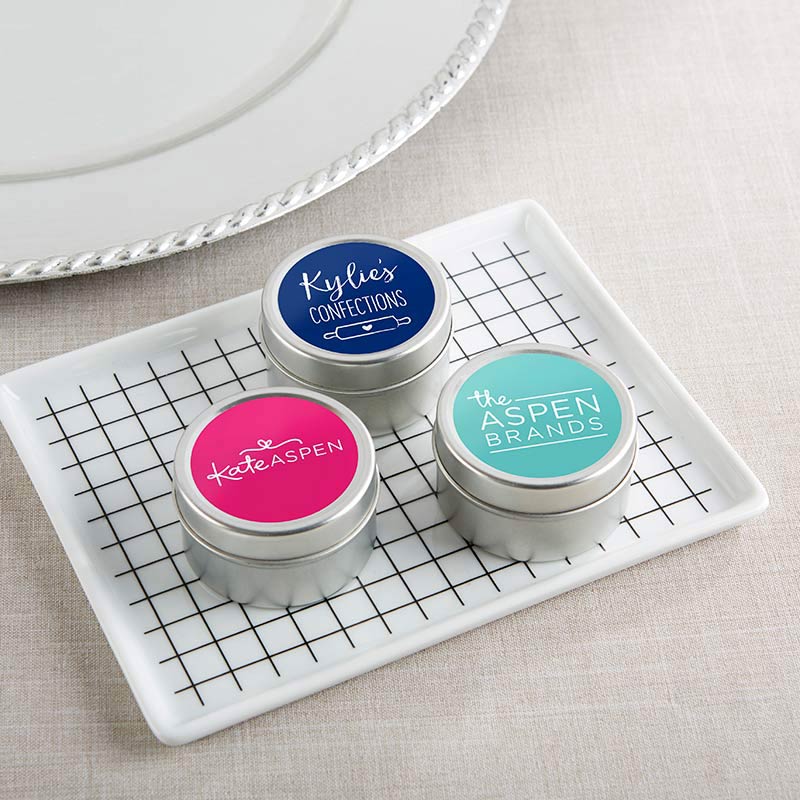 Personalized Travel Candle Tin - Custom Design Main Image, Kate Aspen | Candles & Votives