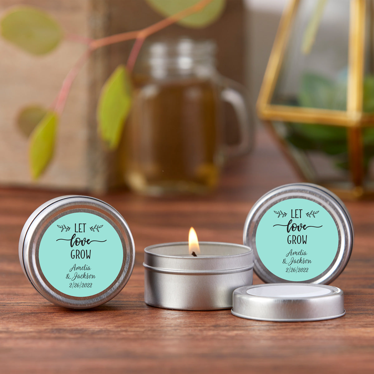 Personalized Travel Candle Tin - Wedding Alternate Image 5, Kate Aspen | Candles & Votives