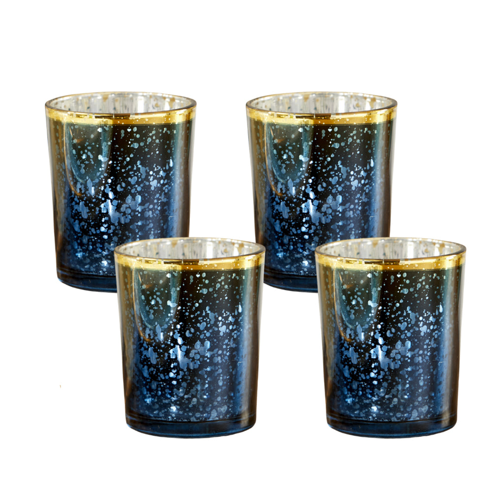 Blue Mercury Glass Tea Light Holder (Set of 4) Alternate Image 8, Kate Aspen | Candles & Votives