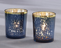 Thumbnail for Blue Mercury Glass Tea Light Holder (Set of 4) Alternate Image 5, Kate Aspen | Candles & Votives
