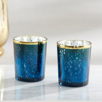 Thumbnail for Blue Mercury Glass Tea Light Holder (Set of 4) Alternate Image 4, Kate Aspen | Candles & Votives