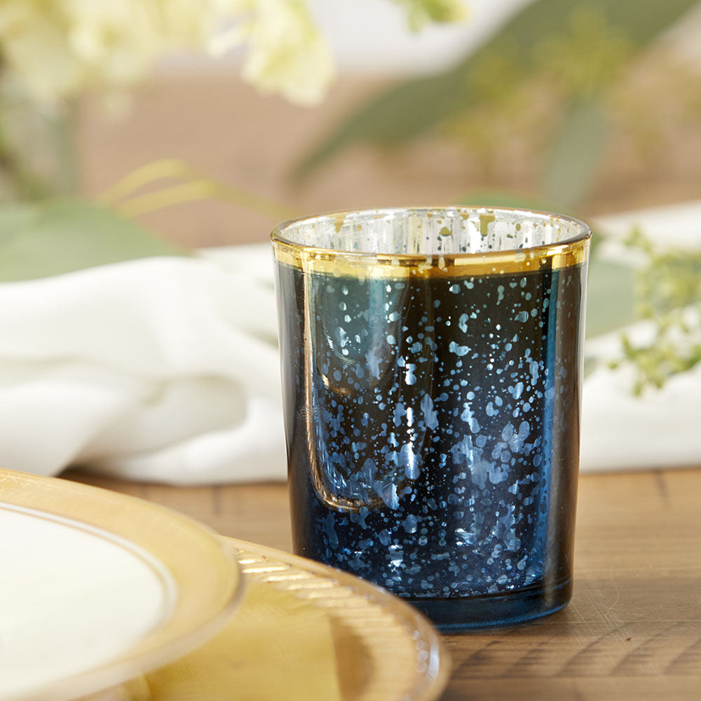 Blue Mercury Glass Tea Light Holder (Set of 4) Alternate Image 9, Kate Aspen | Candles & Votives
