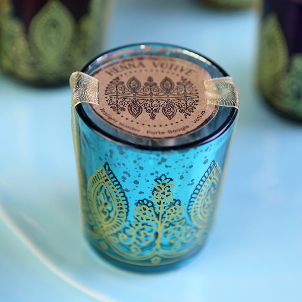 Indian Jewel Henna Votives - Assorted (Set of 6) Alternate Image 3, Kate Aspen | Candles & Votives