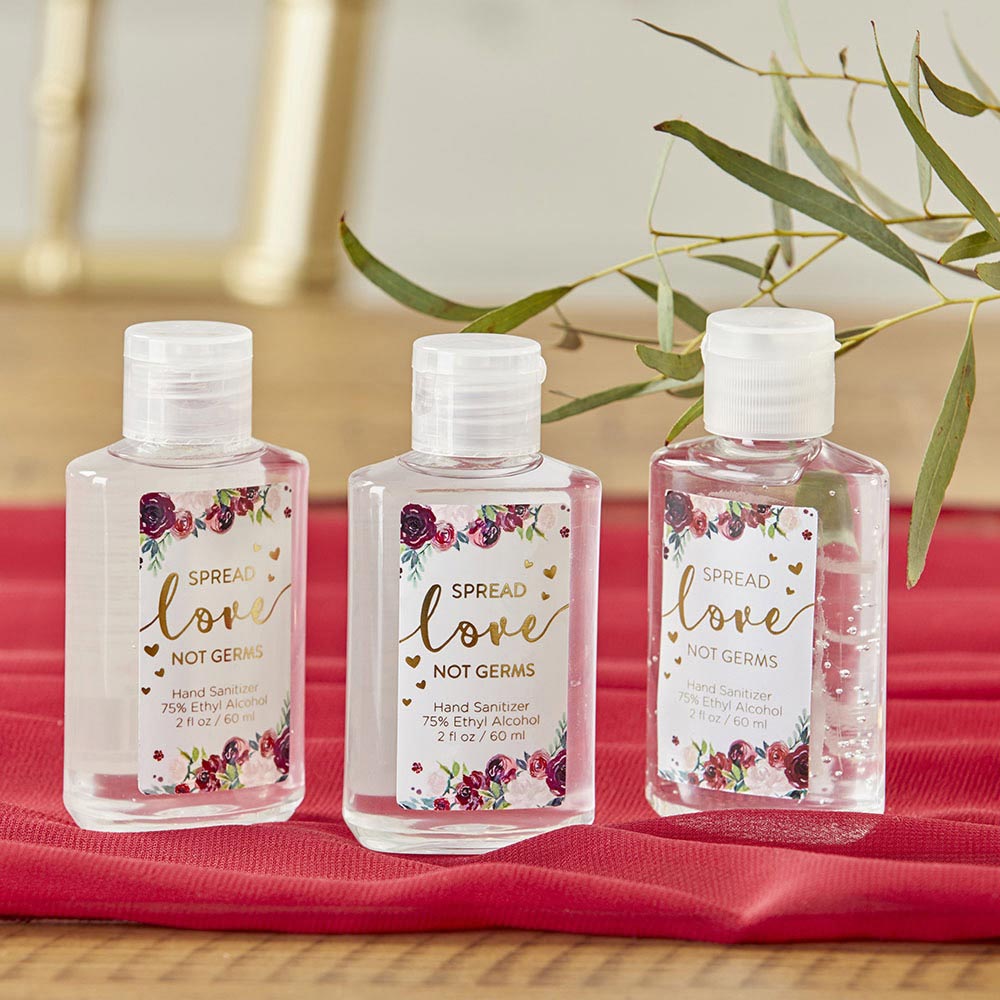 2 oz. Hand Sanitizer - Burgundy Blush Floral (Set of 12) Main Image, Kate Aspen | Hand Sanitizer