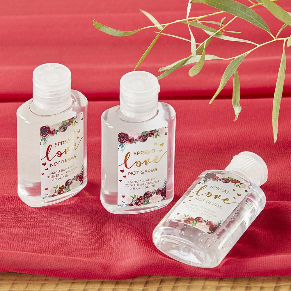 2 oz. Hand Sanitizer - Burgundy Blush Floral (Set of 12) Alternate Image 8, Kate Aspen | Hand Sanitizer