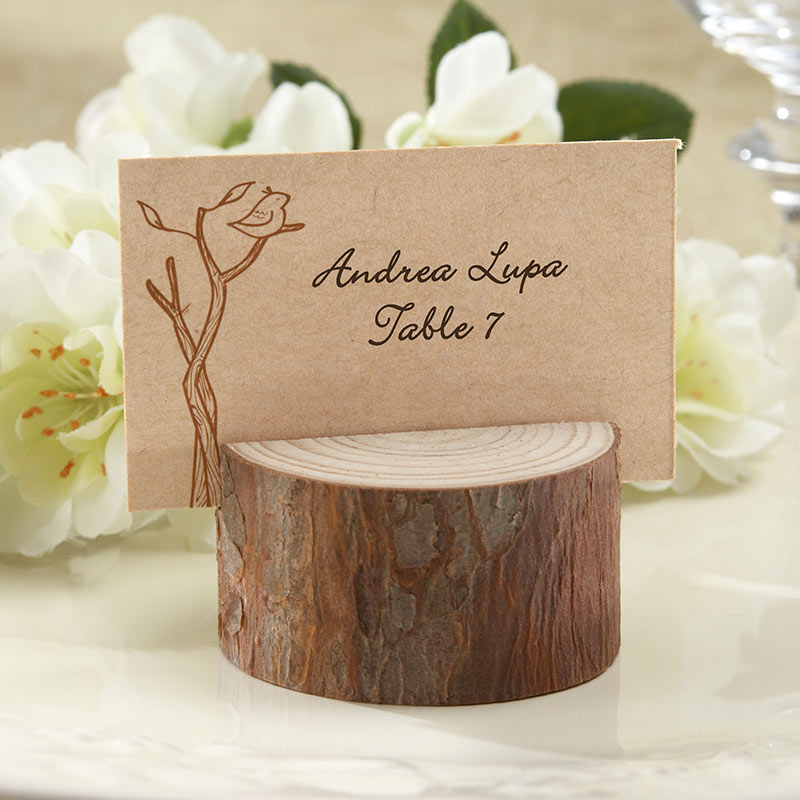 Rustic Real-Wood Place Card/Photo Holder (Set of 4)