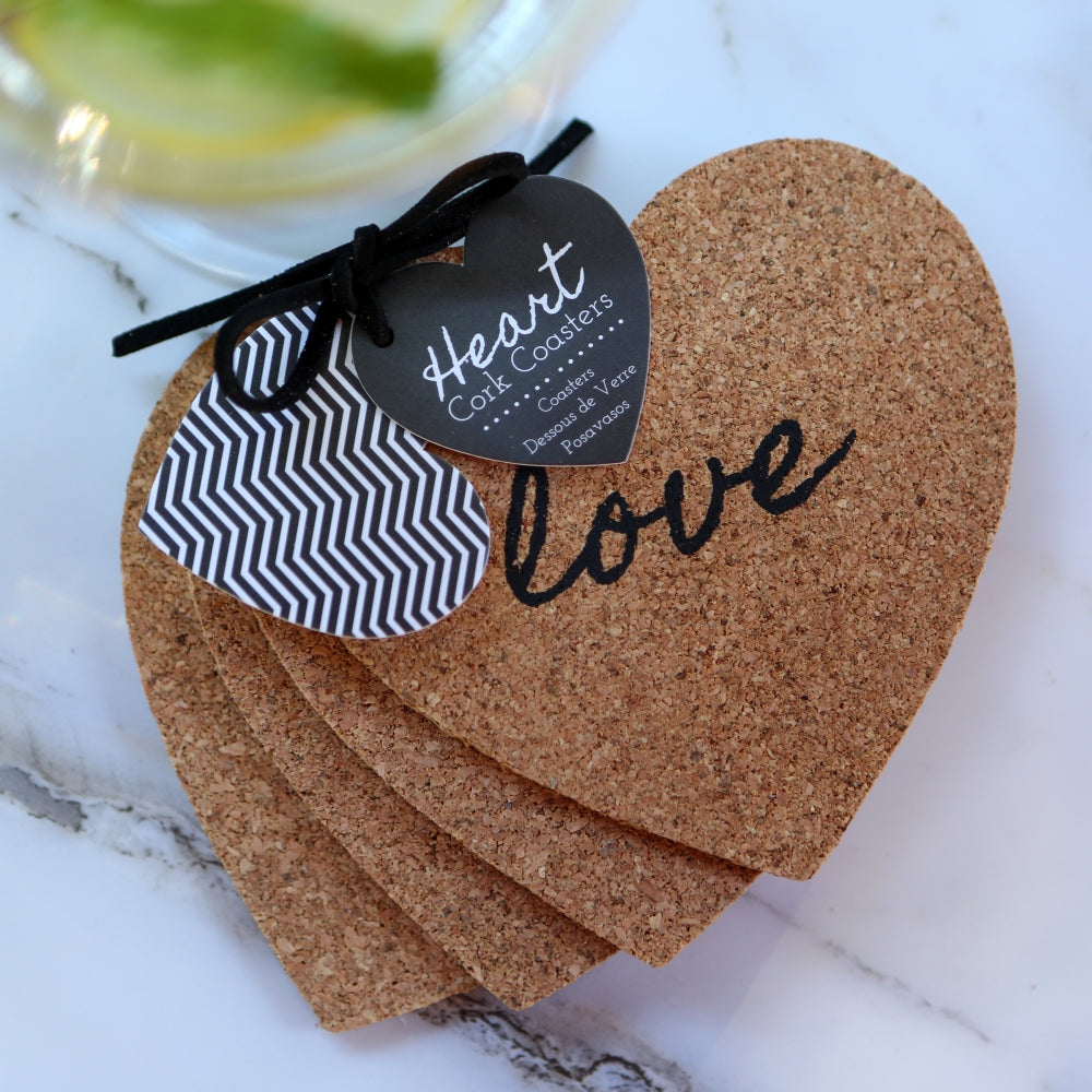 Kate Aspen 'Heart' Cork Coasters, Set of 4