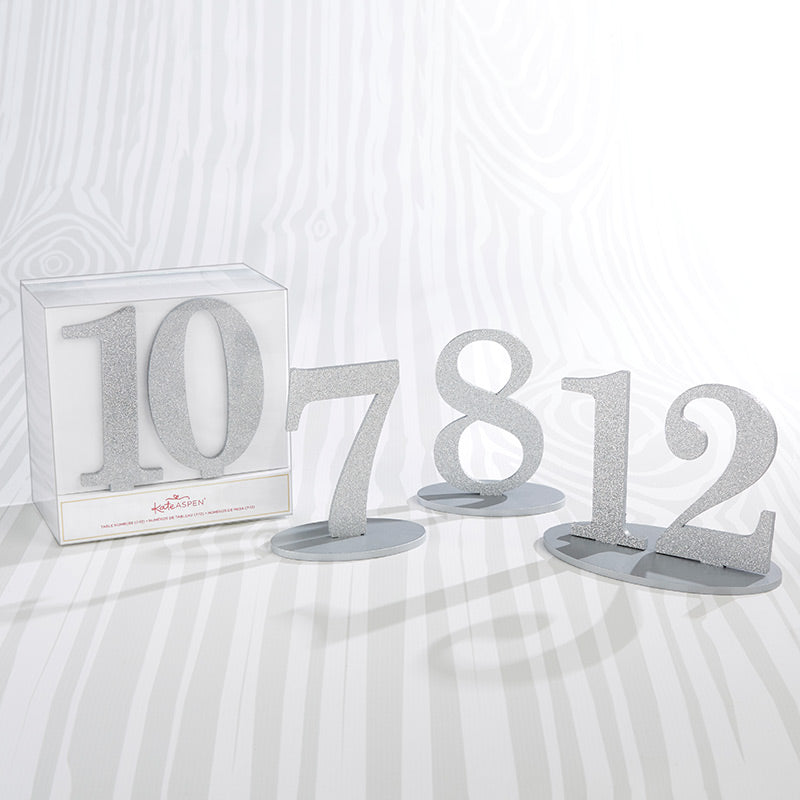 Silver Glitter Table Numbers (7-12)