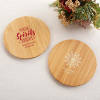 Thumbnail for Personalized Wood Round Coaster - Holiday (Set of 12)