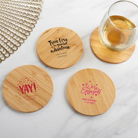 Thumbnail for Personalized Wood Round Coaster - Wedding (Set of 12)