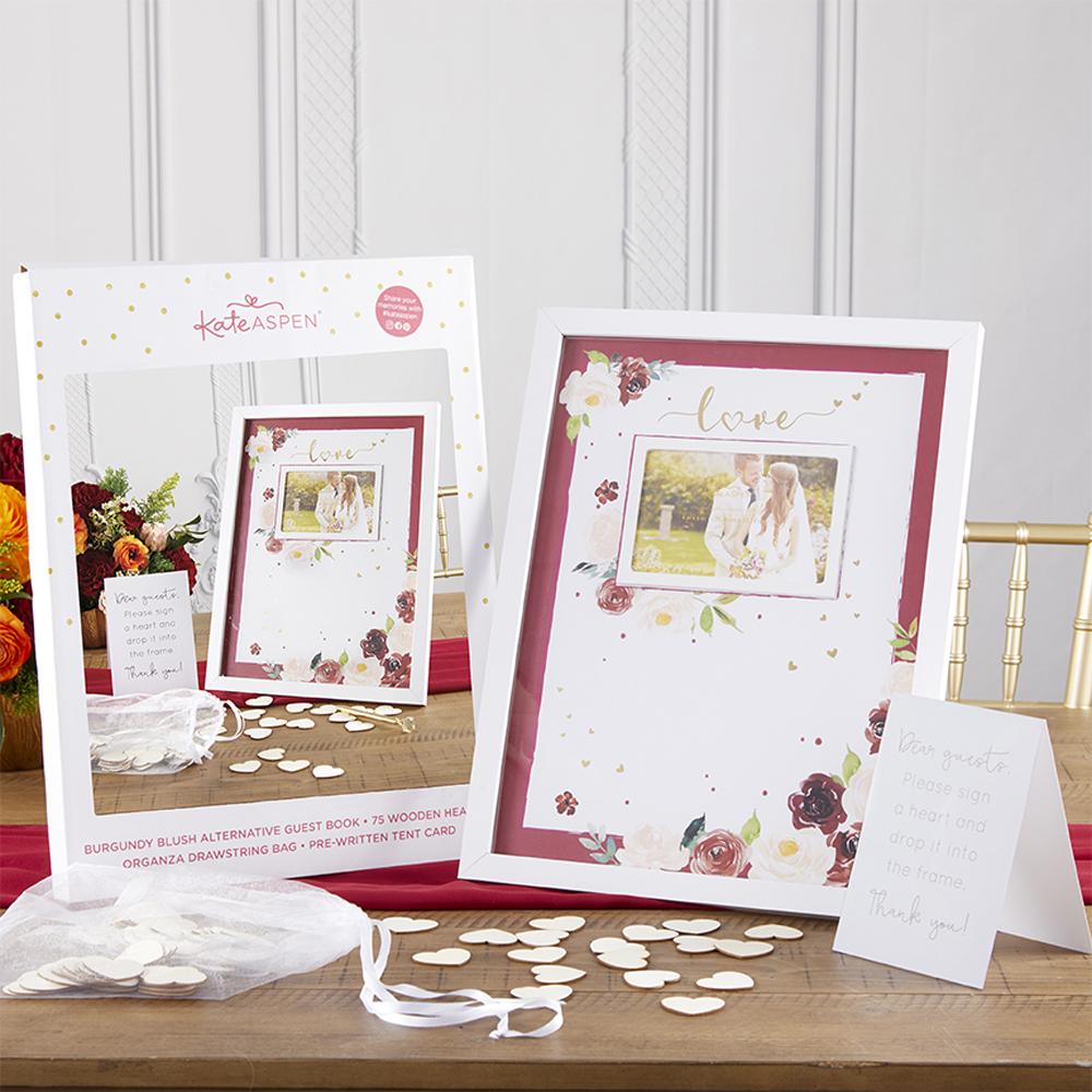 Wedding Guest Book Alternative - Burgundy Blush Floral Alternate Image 6, Kate Aspen | Guest Book