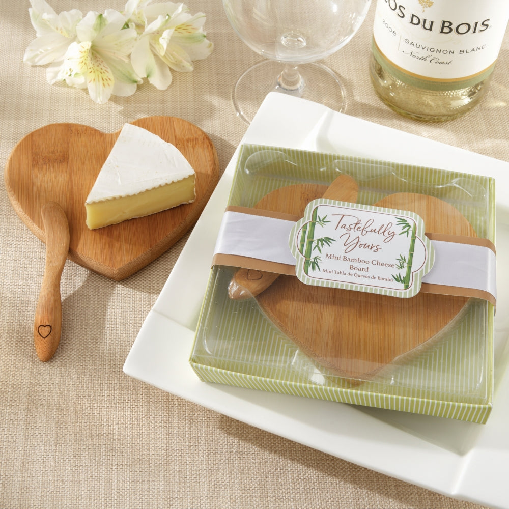 Tastefully Yours Heart Shaped Bamboo Cheese Board Main Image, Kate Aspen | Kitchen & Barware