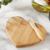 Thumbnail for Tastefully Yours Heart Shaped Bamboo Cheese Board Alternate Image 3, Kate Aspen | Kitchen & Barware