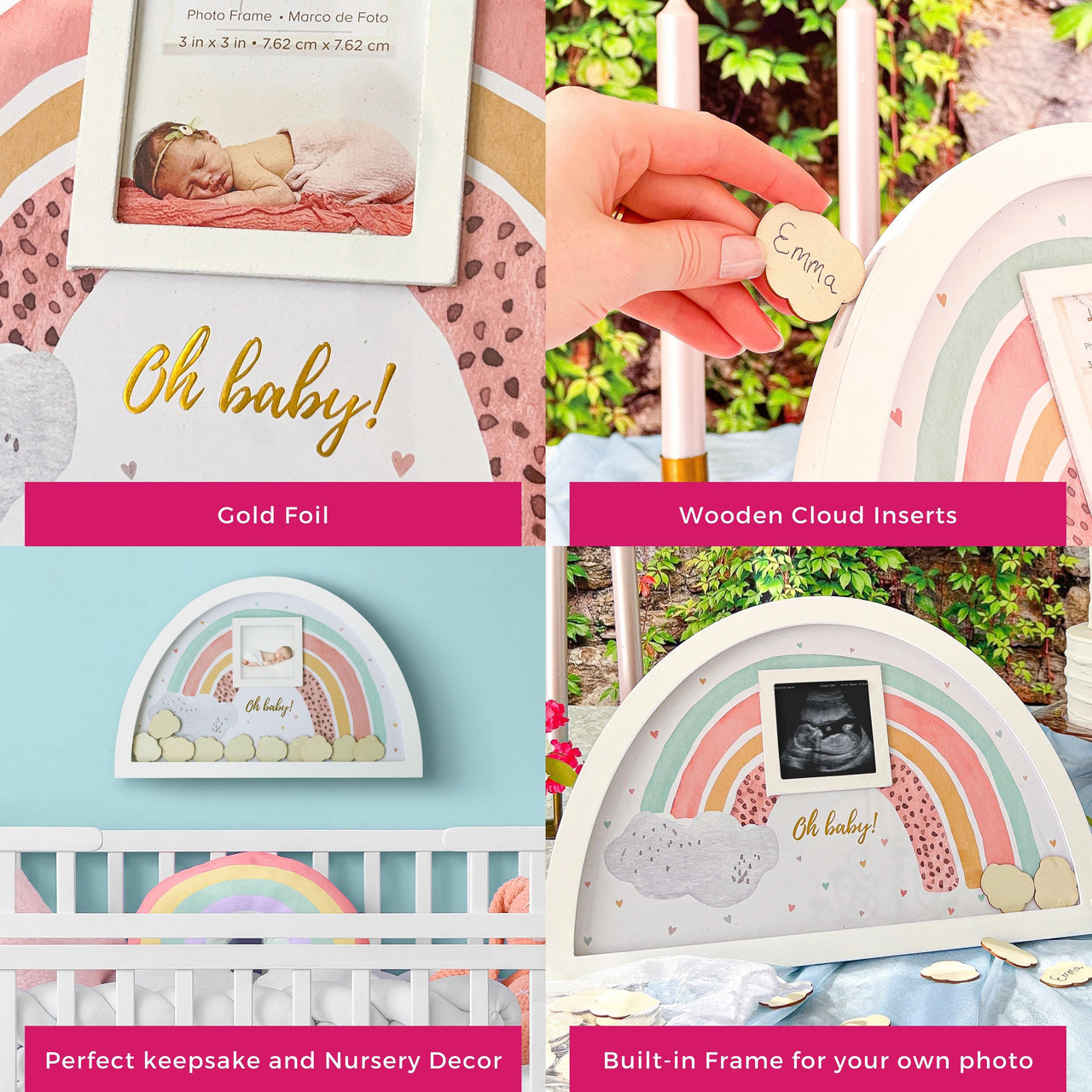 Baby Shower Guest Book Alternative - Boho Rainbow Frame Alternate Image 4, Kate Aspen | Guest Book