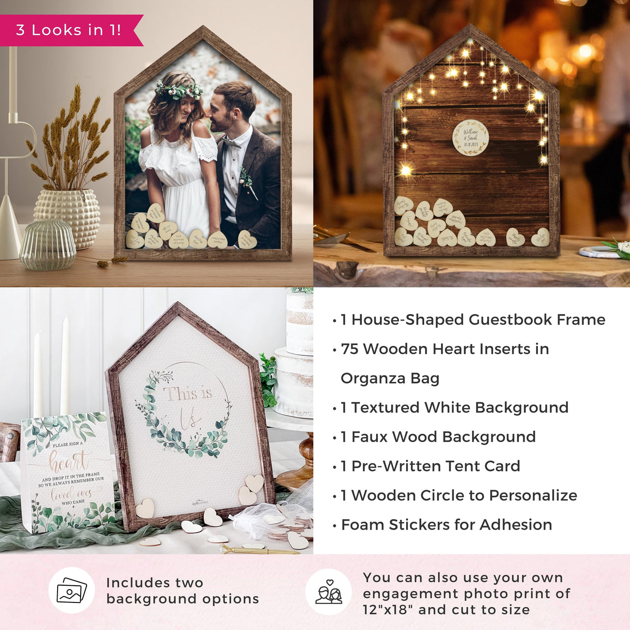 Wedding Guest Book Alternative - Modern Rustic House Shape Alternate Image 5, Kate Aspen | Guest Book