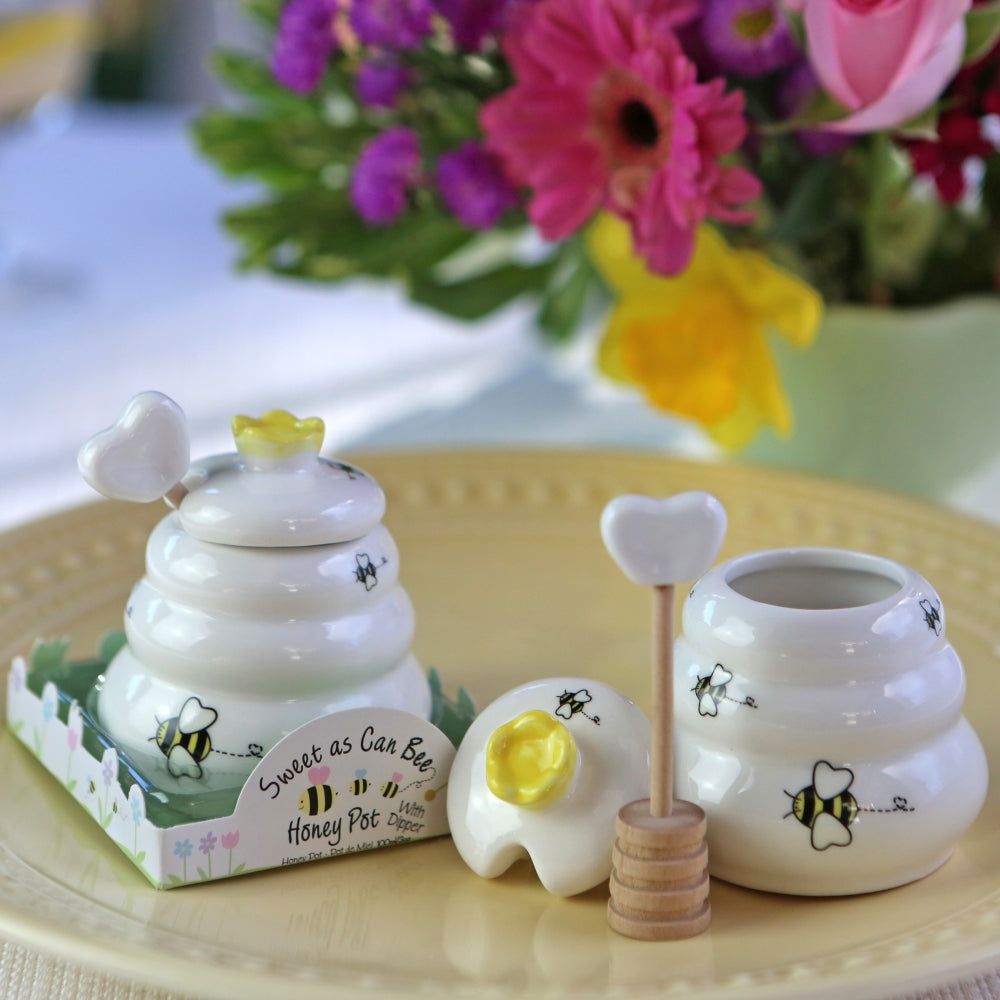 Sweet As Can Bee Ceramic Honey Pot with Wooden Dipper Alternate Image 7 Kate Aspen | Honey Pot