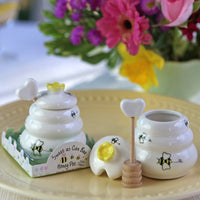 Thumbnail for Sweet As Can Bee Ceramic Honey Pot with Wooden Dipper Alternate Image 7 Kate Aspen | Honey Pot
