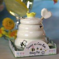 Thumbnail for Sweet As Can Bee Ceramic Honey Pot with Wooden Dipper Alternate Image 8 Kate Aspen | Honey Pot