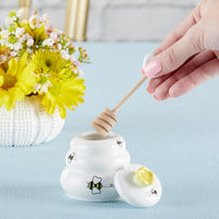 Thumbnail for Sweet As Can Bee Ceramic Honey Pot with Wooden Dipper Alternate Image 2 Kate Aspen | Honey Pot