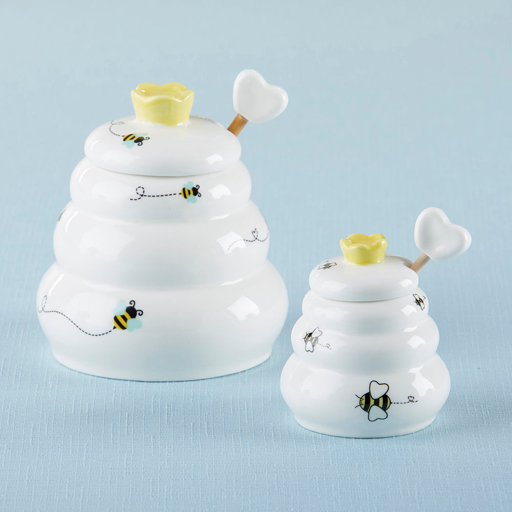 Sweet As Can Bee Ceramic Honey Pot with Wooden Dipper Alternate Image 5 Kate Aspen | Honey Pot