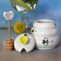 Thumbnail for Meant to Bee Ceramic Honey Pot with Wooden Dipper